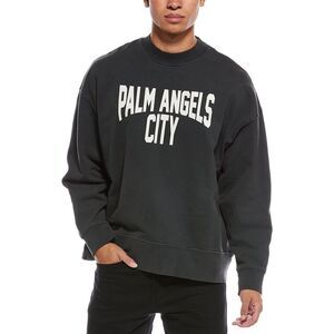 Palm Angels Mens  Pa City Washed Crewneck Sweatshirt, White